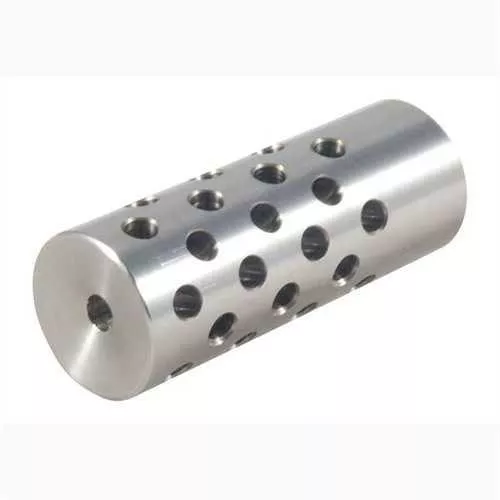 Shrewd #4 Muzzle Brake 22 Caliber 5/8-24 Threads Size 1 Universal Rifles Silver Chrome Moly
