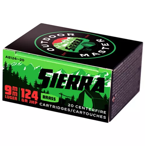 SIERRA OUTDOOR MASTER 9MM 124GR JHP CASE200 UPC: 092763800140