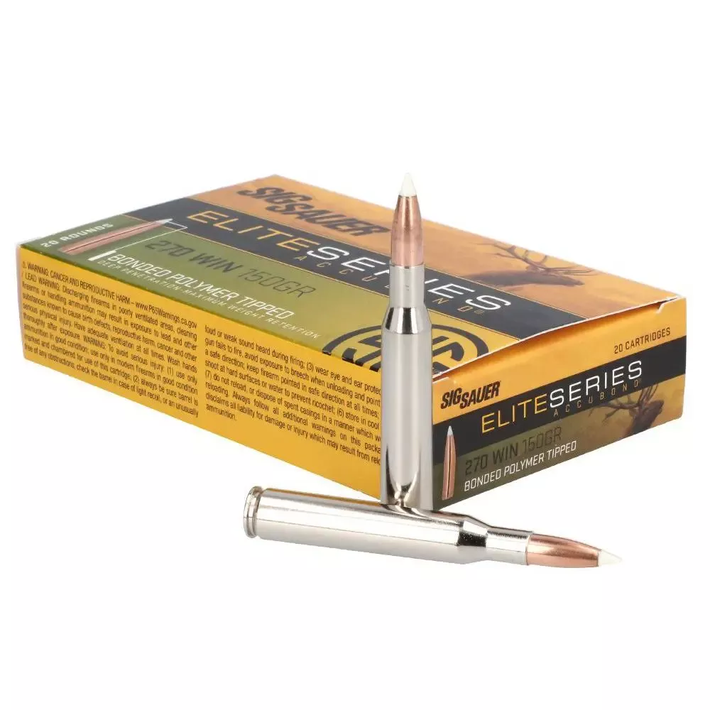 Sig Sauer Elite Hunting Accubond Rifle Ammunition .270 Win 150 Grain HP 2860 fps 20/ct