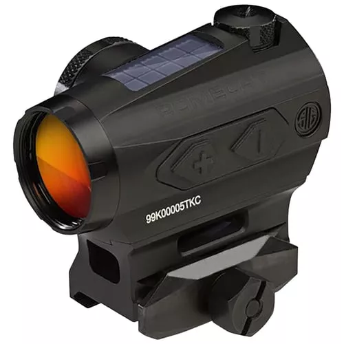 Sig Sauer ROMEO4T Tactical Solar Powered 1x20mm Red Dot Sight 2 MOA Red Dot Ballistic Circle Dot Illuminated Black