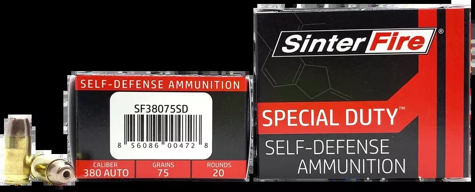 SinterFire SF38075SD 380ACP 75gr Lead-Free Frangible HP Ammo - 20/Box