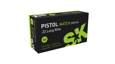 SK Pistol Match 22LR Ammo 40 Grain LRN Box of 50