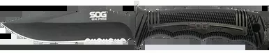 Sog SEAL Strike Fixed Blade Knife 4.9″ Partially Serrated Black Blade Black Handle