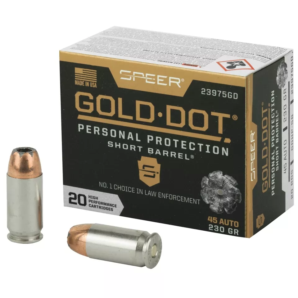 Speer Gold Dot .45 ACP 230 Grain Hollow Point Ammunition - 20 Rounds