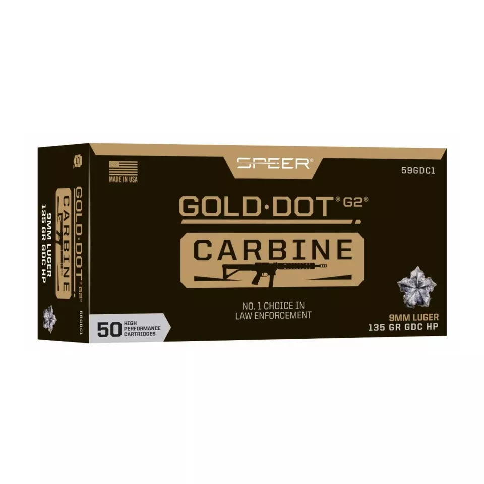 SPEER Gold Dot 9mm 135 Grain Hollow Point Ammunition - 50 Rounds/1000 Rounds