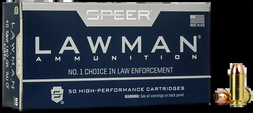 Speer Lawman 40S&W 180gr TMJ Clean-Fire Ammo - 50 Rounds/Box