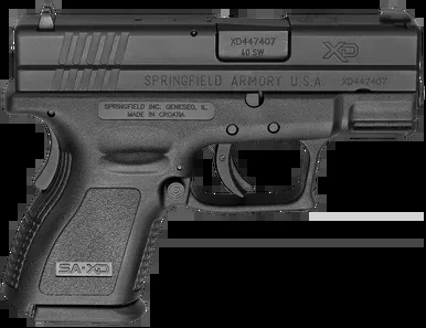 Springfield Armory XD 3″ .40 SW Pistol 10+1 Round Black Melonite Steel Slide Black Polymer Frame