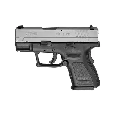 Springfield Armory XD 3″ Sub-Compact 9mm Luger Pistol 3″ Barrel 10+1 Round Stainless Slide Black Polymer Frame