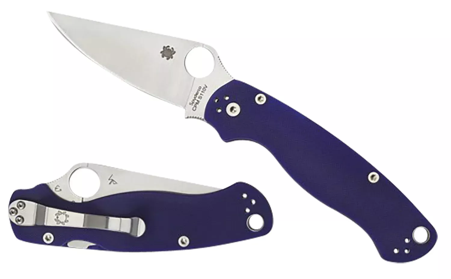 Spyderco C81GPDBL2 Para Military 2 3.42″ Folding Plain Satin CPM S110V Blade/Dark Blue Textured G10 Handle Includes Pocket Clip