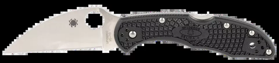 Spyderco Delica 4 Lightweight Wharncliffe Folding Knife with VG-10 Blade and Black FRN Handle