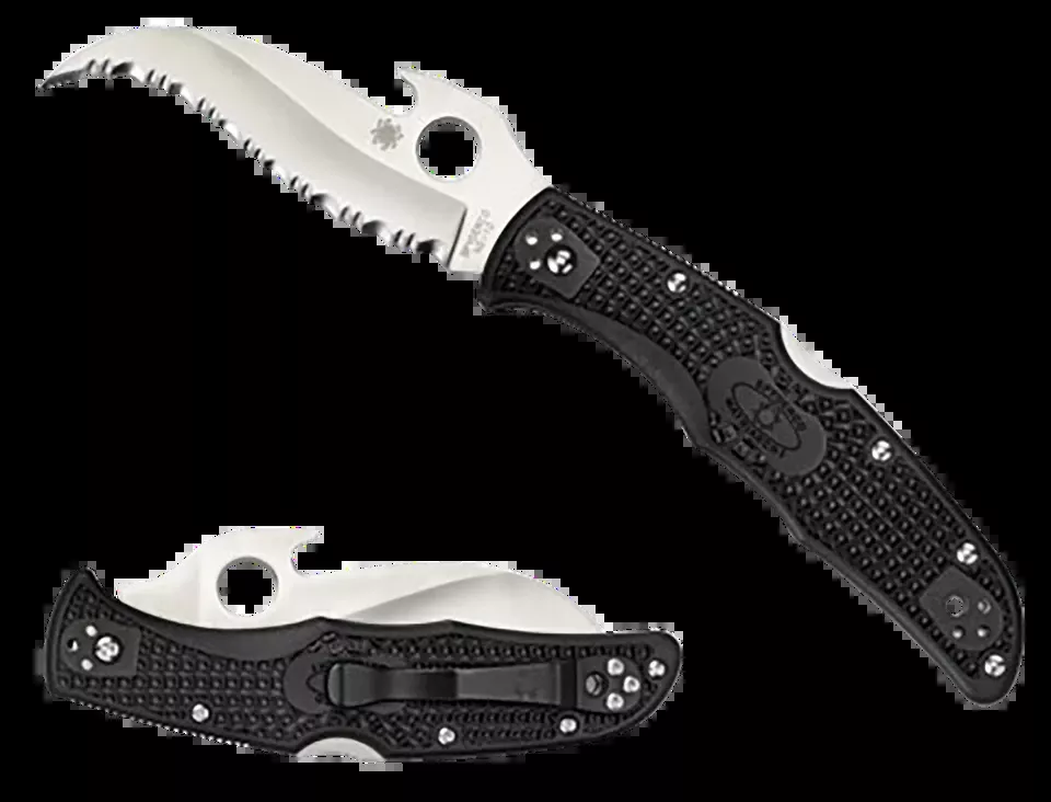 Spyderco Matriarch 2 Folding Knife with Serrated VG-10 Blade and Textured FRN Handle