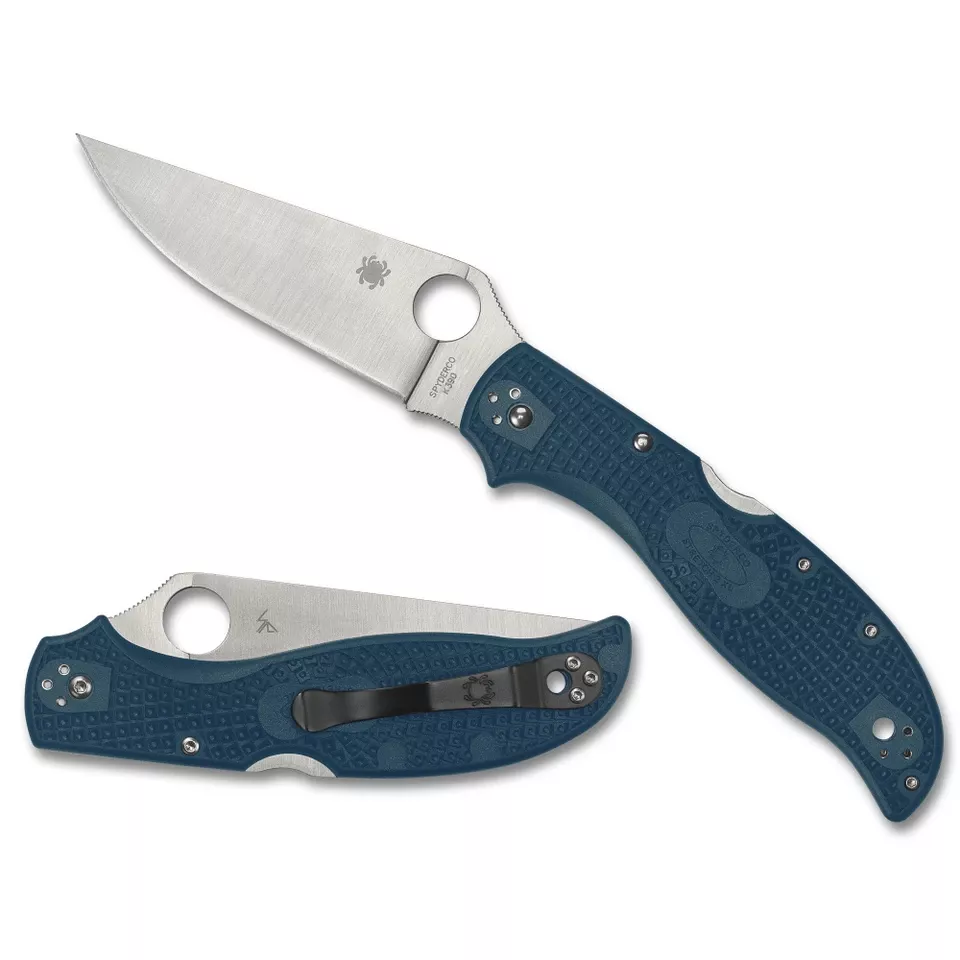 SPYDERCO STRETCH 2XL LW 3.99" BLUE FOLDING KNIFE
