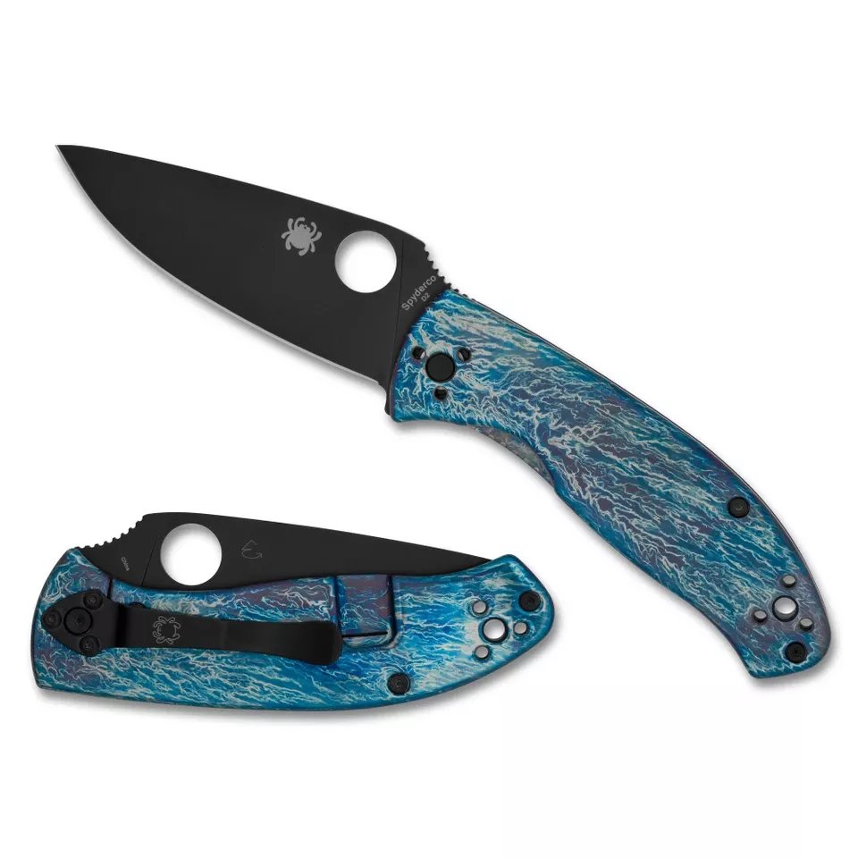 Spyderco Tenacious Titanium Distressed Black/Blue