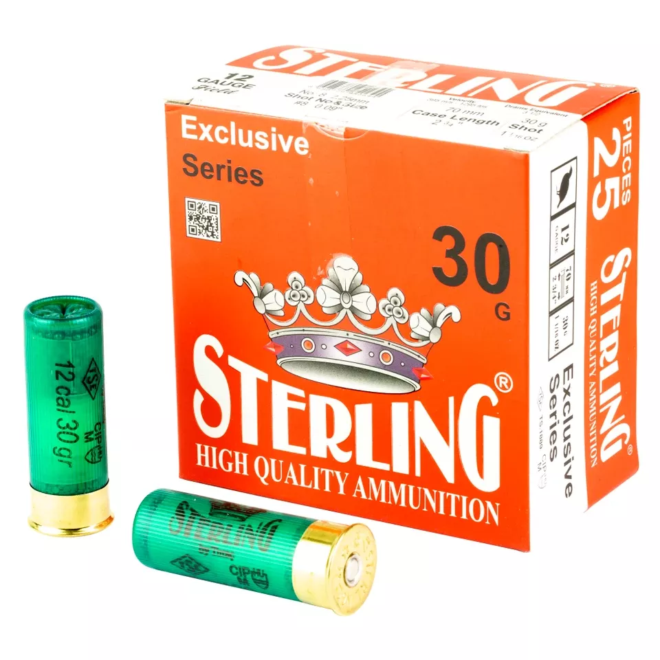 STERLING EXCLUSIVE 12GA 2.75" #8 SHOTGUN SHELLS 25/250 PACK