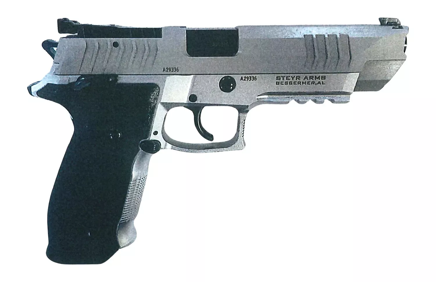 Steyr Arms ATC5BASE ATC Base 9mm Luger 20+1 5″ Black Barrel, Nitrocarburized Stainless Steel Lightening Cut/Optic Cut/Serrated Slide & Frame W/Beavertail & Picatinny Rail, Black Grips