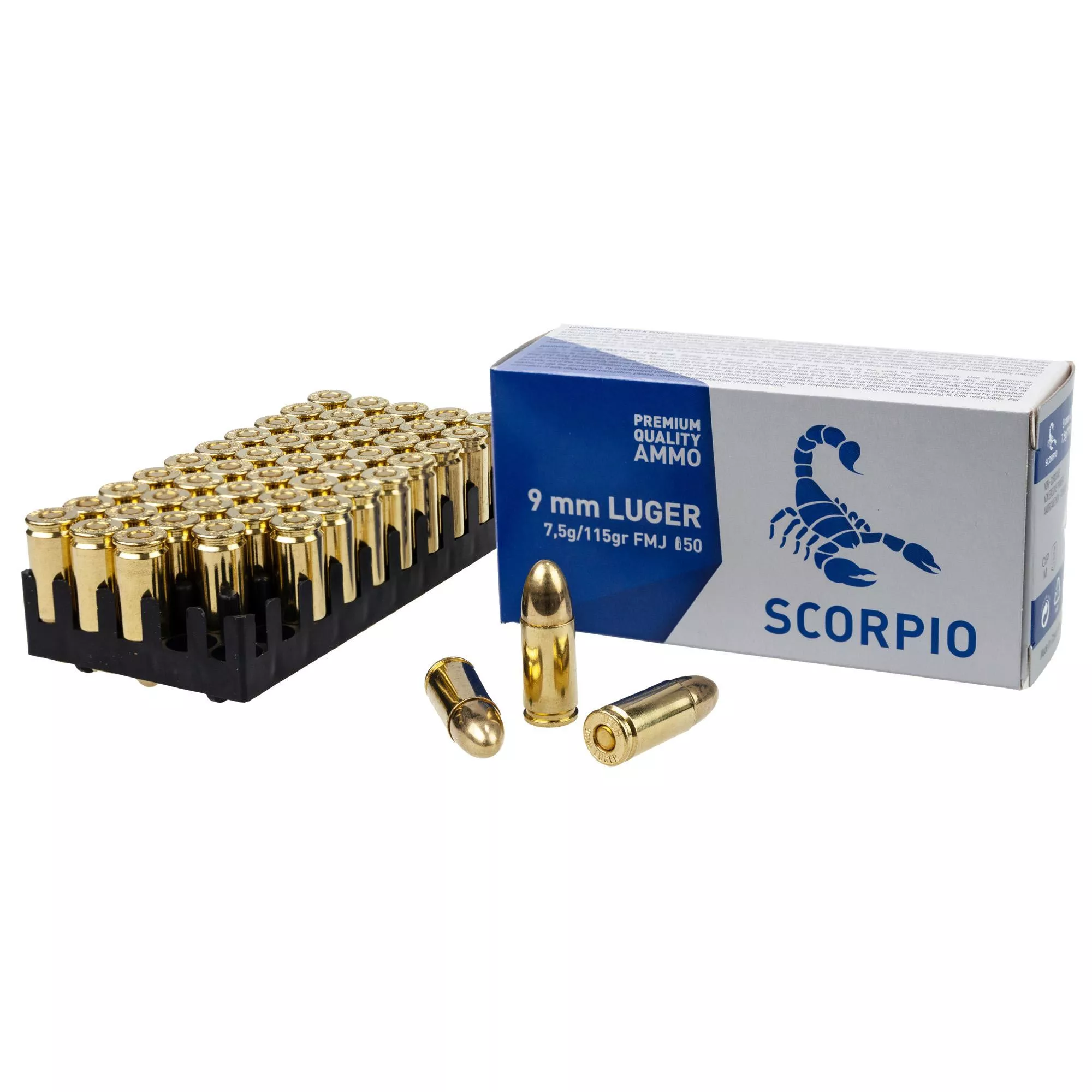 STV Scorpio Ammunition 9×19 Luger 115 Grain Full Metal Jacket 50 /1000
