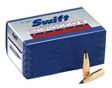 Swift Scirocco II Bullets .338 cal .338″ 210 gr BTS 100/ct