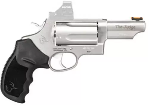Taurus Judge T.O.R.O. Compact Double/Single Action Revolver .45 Colt/.410 Gauge 3" Barrel 5 Round Capacity Black Rubber Grips Matte Stainless Steel Finish