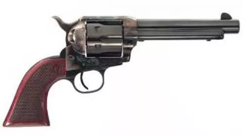 Taylor's & Company Uberti Smokewagon Revolver 44-40 Winchester 4.75" Barrel 6Rd Capacity Checkerd Walnut Grips Blue Finish with Case Hardened Frame