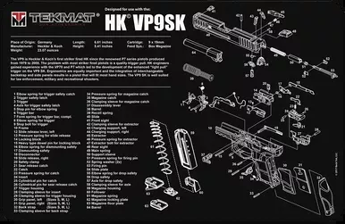 Tekmat HK VP9SK Gun Cleaning Mat 11 x 17