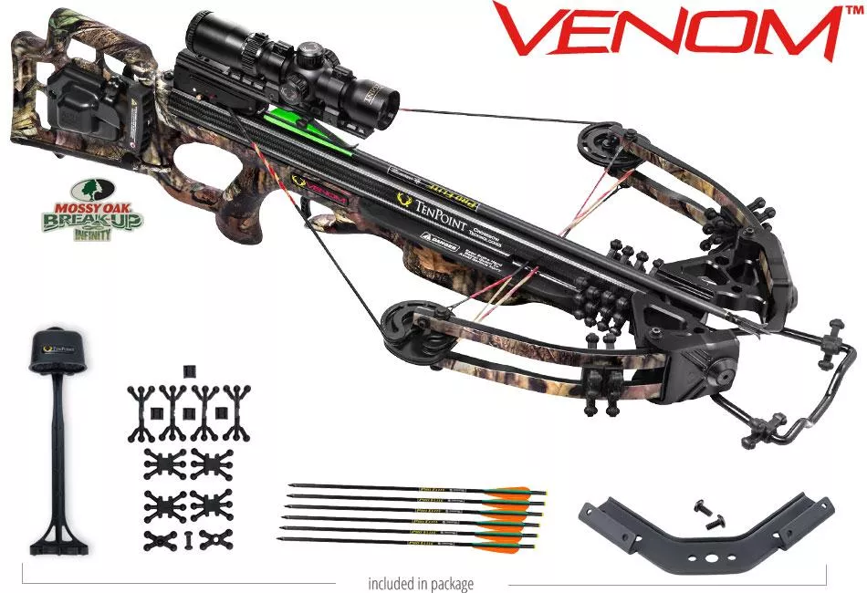 Tenpoint Venom Crossbow Package with AcuDraw 50 & RangeMaster Pro Scope – Mossy Oak Breakup Infinity