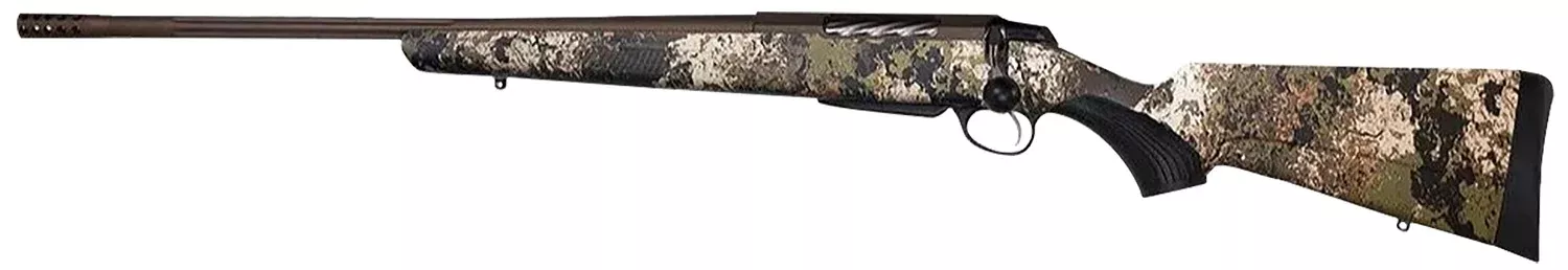 Tikka JRTXVW482 T3x Lite 6.5 Creedmoor 3+1 24.30″ Fluted/Threaded, Midnight Bronze Cerakote Barrel/Rec, Veil Wideland Synthetic Stock, Interchangeable Grip, Muzzle Brake Left Hand