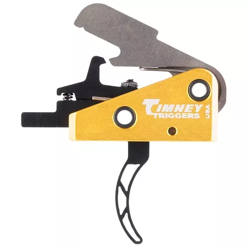 Timney Triggers 661S Competition TriggerSingle-Stage Skeletonized Curved Trigger with 3 lbs Draw Weight & Black/Gold Finish for AR-15