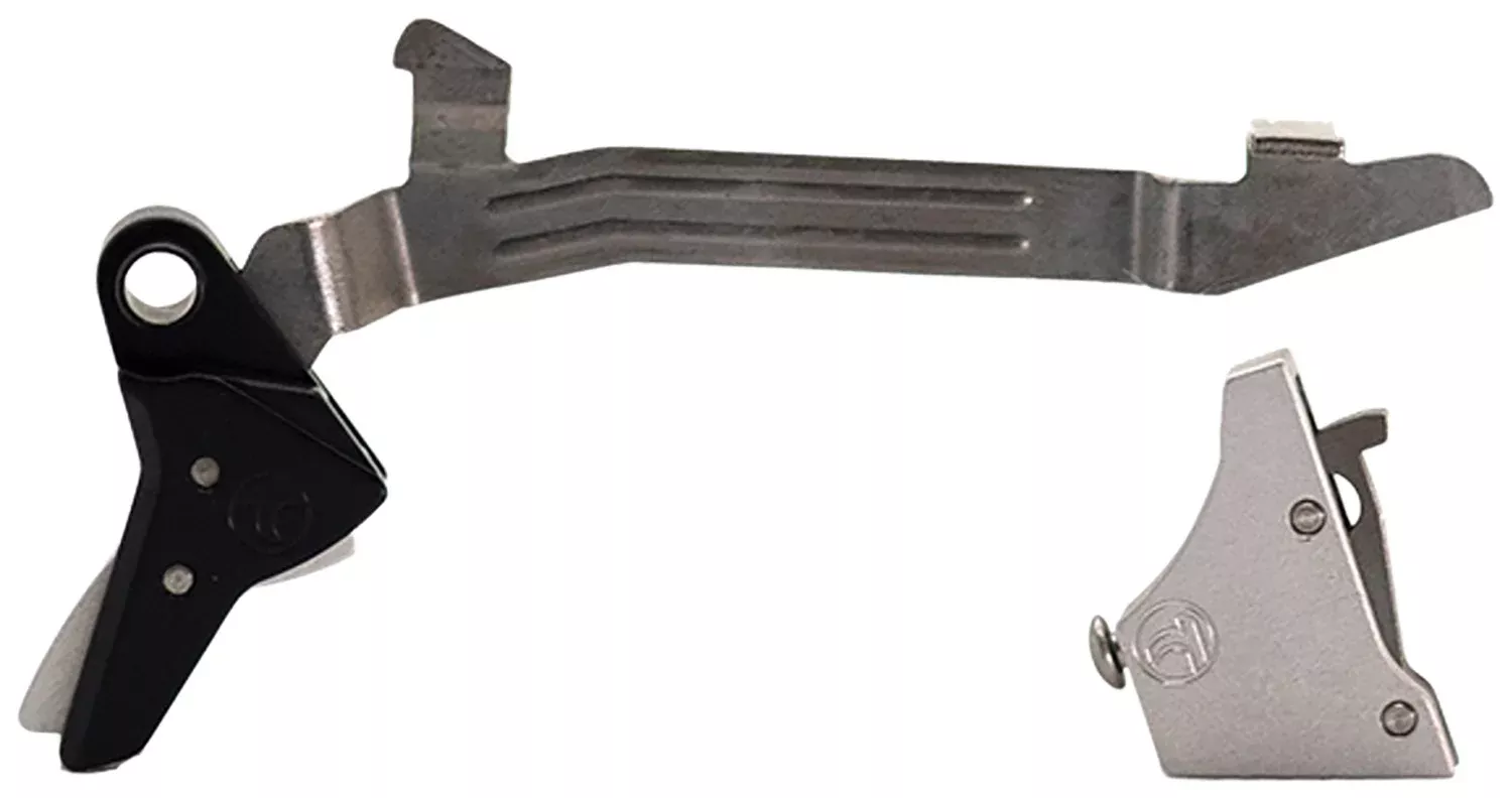 Timney Triggers ALPHAGLOCK34LRGSILVR Alpha Competition 45 ACP/10mm Auto, Silver Straight Trigger, Compatible w/Glock Gen3-4
