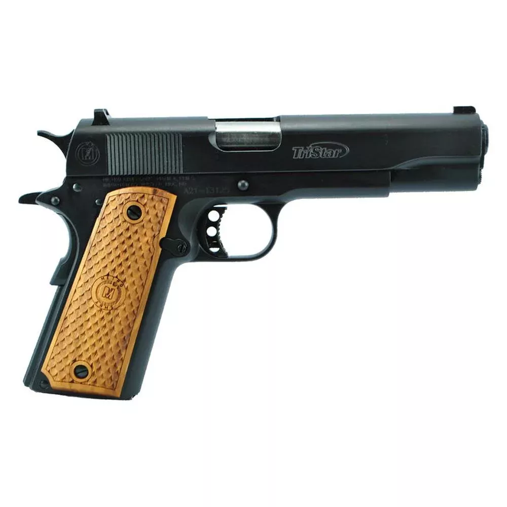 TriStar American Classic Govt 1911 Blued 9mm 10rd Magazine 5″ Barrel Black with Wood Grip