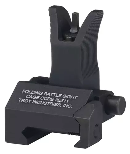 Troy Ind SSIGFBSFMBT00 Front Folding BattleSight M4Black Hardcoat Anodized