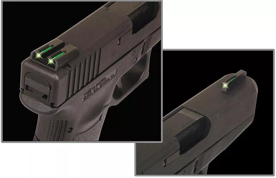 Truglo TFO Tritium/Fiber-Optic Day/Night Sights Fit Novak 1911 .260/.500 – Front Green/Rear Green