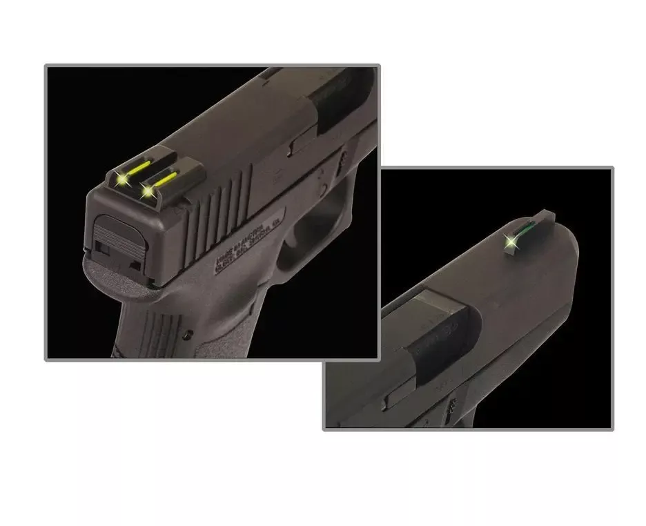 Truglo TFO Tritium/Fiber-Optic Day/Night Sights Fits Springfield XD XDM (excluding 5.25 Comp Series) and XDS - Front Green/Rear Yellow