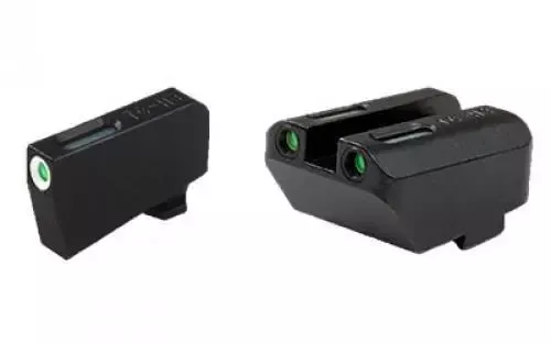 Truglo TFX Tritium/Fiber-Optic Day/Night Sight Set (Suppressor Height) fits Glock 20 21 25 28 29 30 31 32 37 40 and 41 - White Outline Front