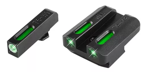 Truglo TFX Tritium/Fiber-Optic Day/Night Sights Walther P99 and PPQ - White Outline Front/Rear Green