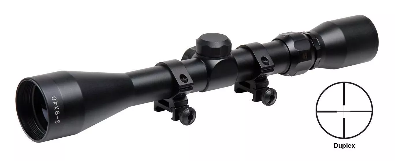 Truglo Trushot Rifle Scope w/Weaver Style Rings - 3-9x40mm11.52-37.7' 3.15-3.94 Matte