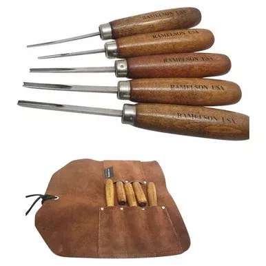 U.J. Ramelson V&U Chisel Carving Set 5-Piece (Includes Case)