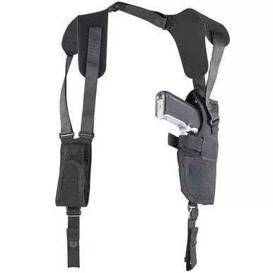 Uncle Mike’s Pro-Pak Vertical Shoulder Holster Right Hand Large Frame Semi-Automatic 5.5″ Nylon Black