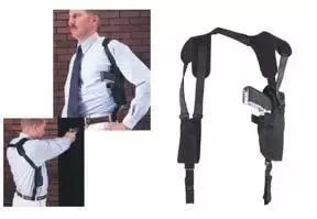 Uncle Mike’s Pro-Pak Vertical Shoulder Holsters Black – Fits 5.5″ Large Autos