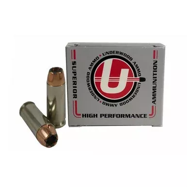 Underwood Ammo 10mm Auto Ammo 165 Grain Bonded Jacketed Hollow Point Box of 20