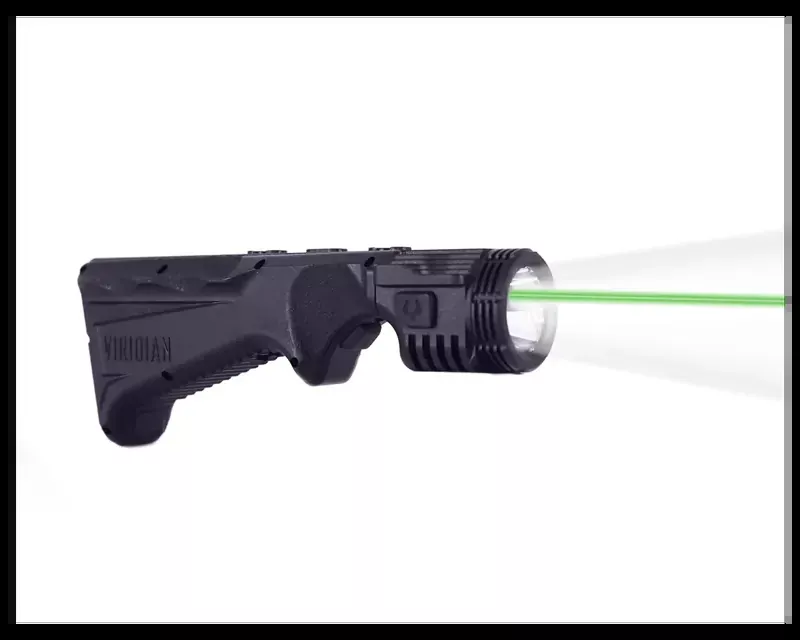 Viridian 4LUX 2K DUO Angled Foregrip w/ Integrated Tactical Light, Green Laser, and SAFECharge