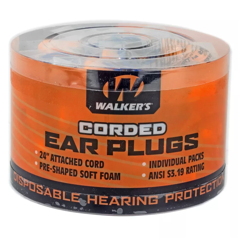 Walker's Foam Ear Corded Plugs 50-Pack