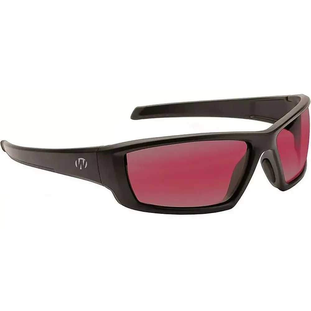 Walker’s Vector Full Frame Shooting Glasses Black with Rose Lens with Case