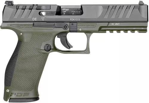 Walther Arms PDP Optics Ready Full Size Semi-Auto Pistol 9mm Luger 4.5" Barrel (1)-18Rd Magazine Adjustable Sights Black/Green Finish