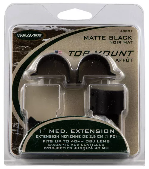 Weaver Mounts 49091 Detachable Top Mount Extension RingsMatte Black 1 Medium UPC: 076683490919
