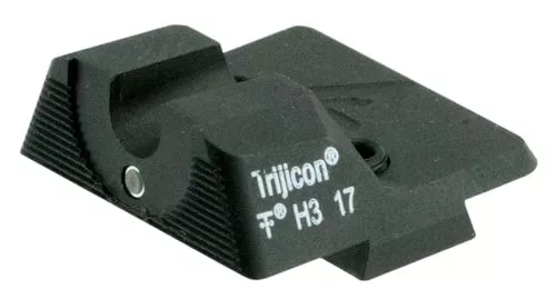 Wilson Combat 669T Vickers Elite Battlesight Rear Sight Serrated, Yellow Tritium/Rear Black, Parkerized Frame Compatible w/Glock 9/40 Cal., Dovetail Mount
