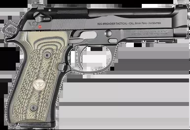 Wilson Combat Beretta 92G Brigadier Tactical 9mm Luger Pistol 4.7″ Barrel 15+1 Round Black Slide Dirty Olive Grip Steel Frame