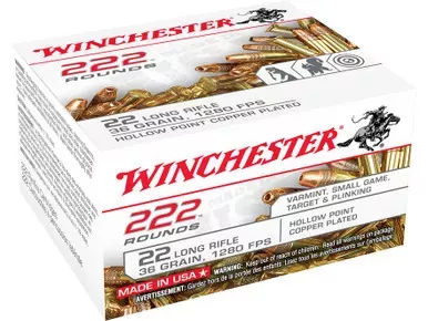 Winchester 22LR Plated Lead Hollow Point, Box of 222