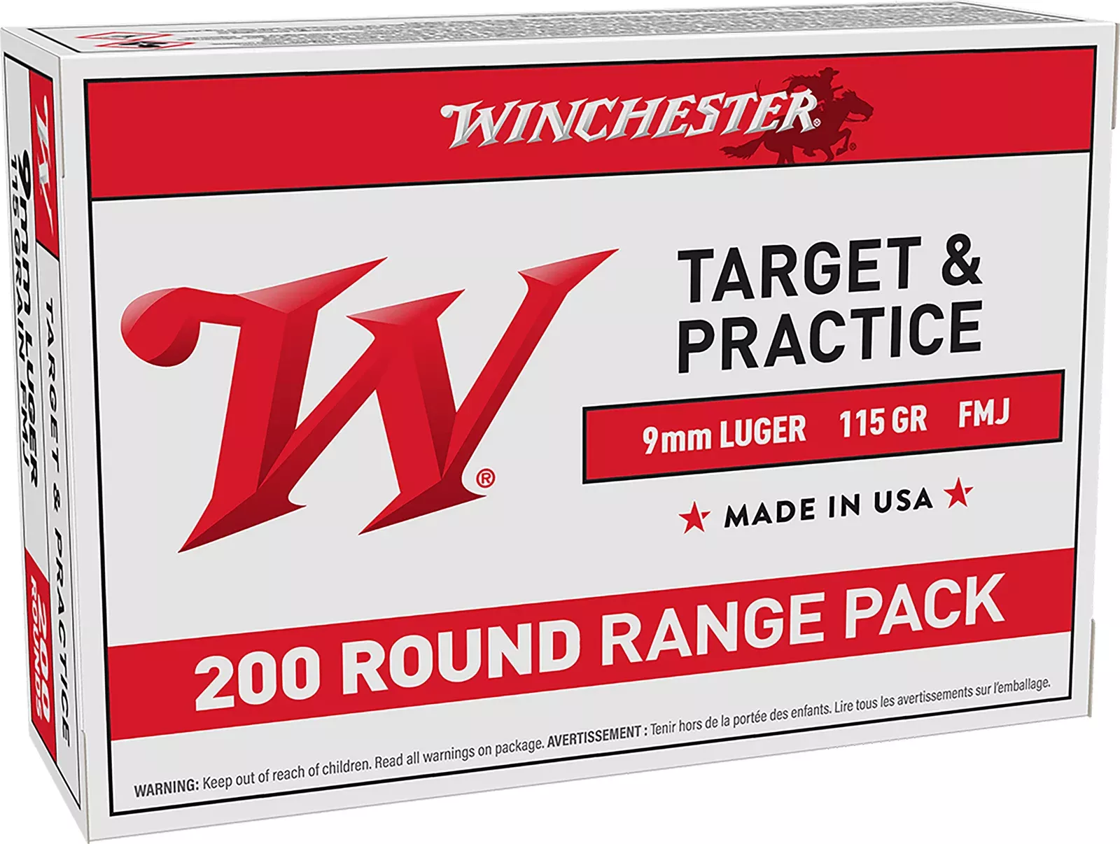 Winchester Ammo USA9W USA9mmLuger 115gr Full Metal Jacket 200 Per Box/5 Case