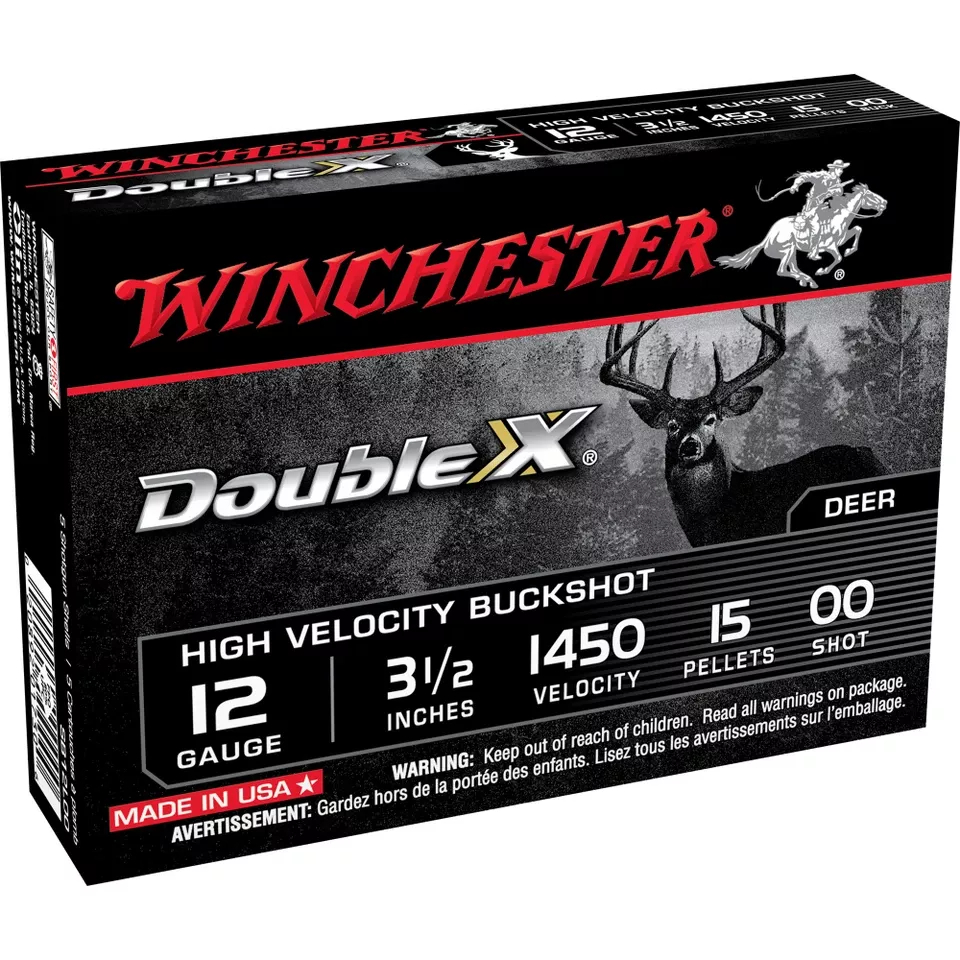 Winchester Double X 12 Gauge 3.5" 00 Buckshot 15 Pellets 5/250 Pack