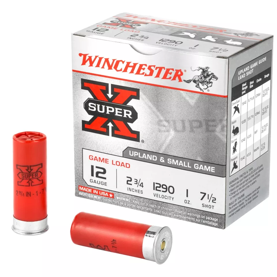 Winchester Super-X 12 Gauge 2.75" #7.5 Shot, 25 Rounds per Box, 250 Rounds per Case
